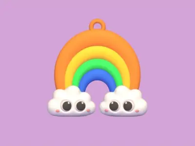 Rainbow Keychain 3D print model