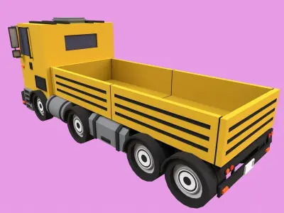 Lowpoly Large Truck Low-poly 3D model