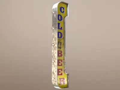 The COLD BEER sign Low-poly 3D model