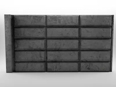 Concrete fence  Free low-poly 3D model