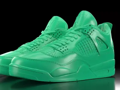 Air Jordan 4 with flat sole bottom 3D print model