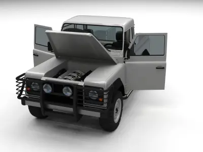 Full Land Rover Defender 90 Pick Up 3D model