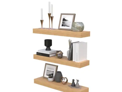 Wall Shelves with Decoration -COLLECTION 3D model