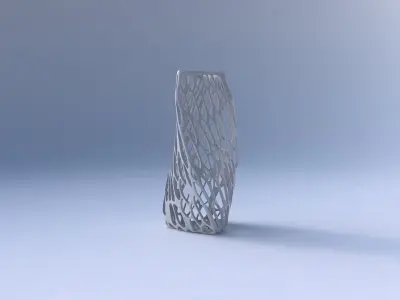 Vase twist triangle with twisted organic lattice 3D print model