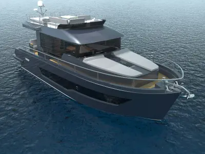 14 m Trawler Motor yacht 3D model
