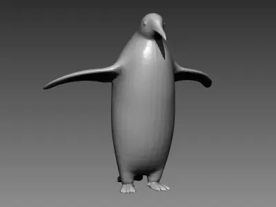 Penguin base mesh for Zbrush 3D model