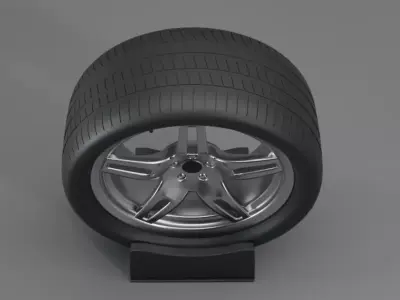 Realistic Car Wheel Low-poly 3D model