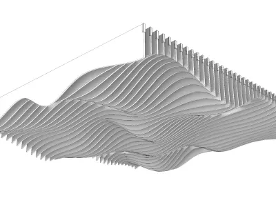 Parametric Ceiling Wave Contour Design with Hangers 3D model