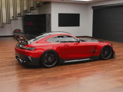 Realistic Car Garage Low-poly 3D model