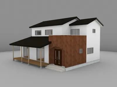 House model for background 42 Low-poly 3D model