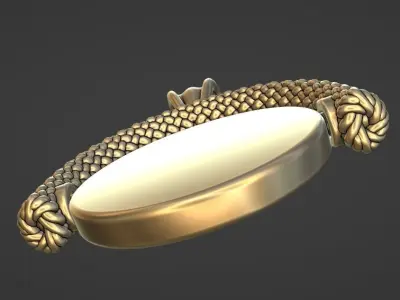 custom weave spinning pendant w fluted bail 3D print model