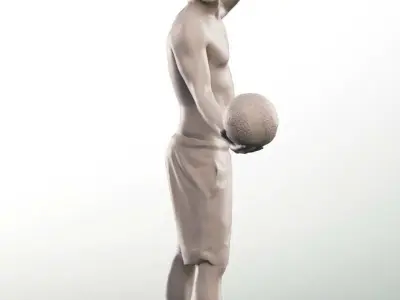 Mick 13007 - Man Playing Beach Volleyball Low-poly 3D model