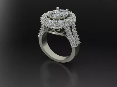 Halo Jewelry Ring 3D print model