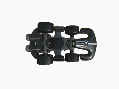 Cartoon Kart D09 Black - Vehicle Racing Design Low-poly 3D model