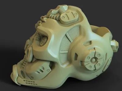 skull Pen holder Mech robotic  3D print model