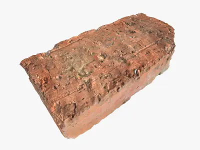 Brick piece of Low-poly 3D model