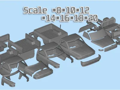 Dodge frame short Pickup 1500 Regular cab vehicle stl 3D print model