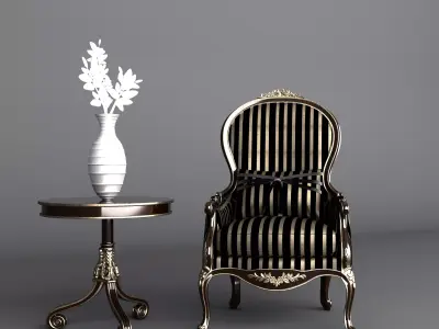 Luxury Keoma Eva Armchairs Low-poly 3D model Free 3D model