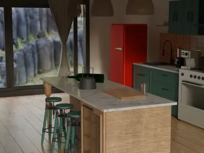 3D rendered kitchen 3D model