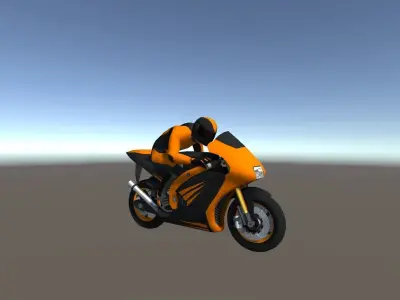 Low Poly Racing Bike With Rider-4 Low-poly 3D model