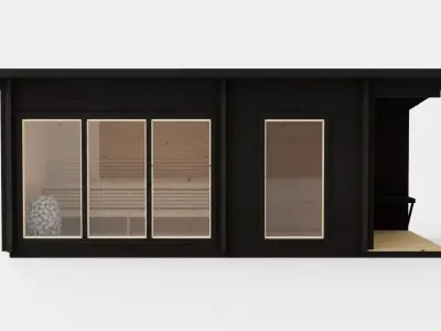 Sauna Black Low-poly 3D model