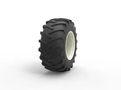 Rear wheel of Vintage Pulling tractor Scale 1 to 25 3D print model