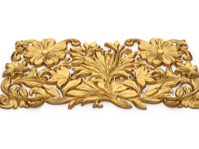 mural classic flowers decor ornament 11 3D model
