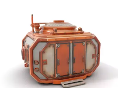 Copper Industrial Chamber model pack Low-poly 3D model