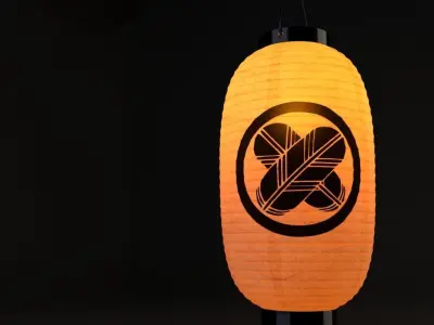 Japanese Lantern - Chochin Takanoha Crest 3D model