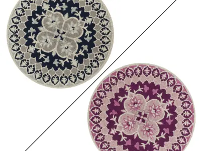 Round Rug Set 35 3D model