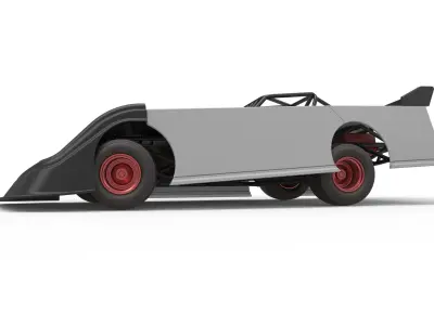 Super Dirt Late model while turning V2 Scale 1 to 25 3D print model