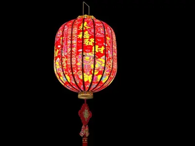 Chinese red lantern  3D model 34