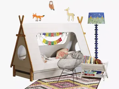 Domayne tee pee bed crate and barrel decoration 3D model