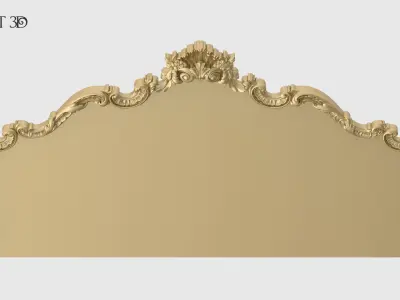 Headboard gold ornate mirror 3D print model