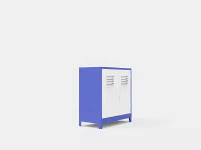 METAL CABINET-DOUBLE SHORT-BLUE AND WHITE Low-poly 3D model