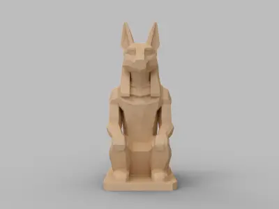 Low Poly Anubis Statue  3D print model