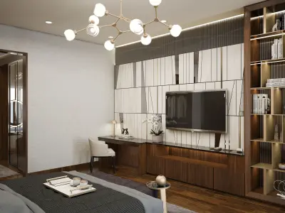 Modern Contemporer Bedroom 3D model