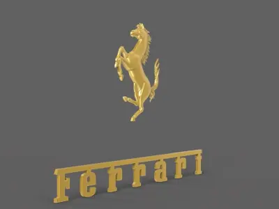 Ferrari Prancing Horse Logo Bas Relief for CNC 3D Print STL 3D print model