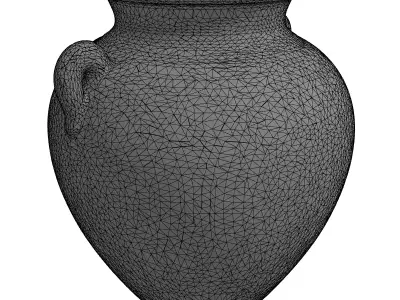 Ancient Cracked Terracotta Amphora Low-poly 3D model