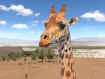 Giraffe rigged for 3dsmax 3D model