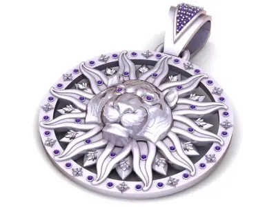 LION SUN PENDANT 3D PRINTABLE MODEL 3D print model