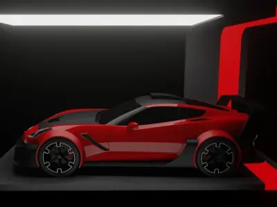 chevrolet corvette  modded Low-poly 3D model