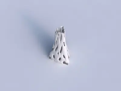 Vase grounded triangle with faceted cuts 3D print model