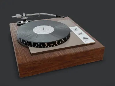 Vinyl Record Player Low-poly 3D model