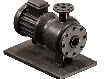 Rusty Industrial Water Pump 3D model