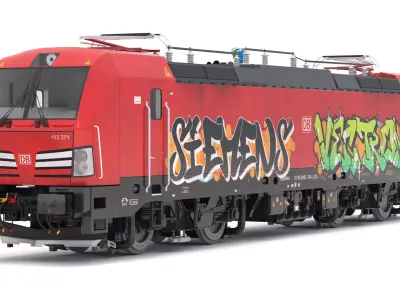 Siemens Vectron DB with Graffiti 3D model