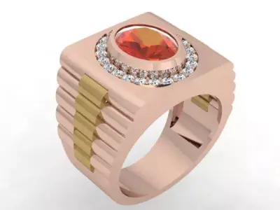 A Showcase of Luxury Men Rings Inspired by Watches 3D print model