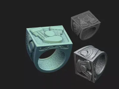 biker ring with motor 3 3D print model