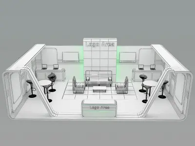  Booth Exhibition Stand a398a 3D model