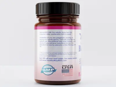 Supplement Bottle with Label Packaging 3D Modelling 3D model